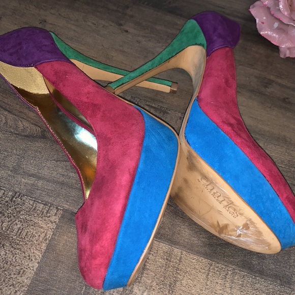 CHARLES DAVID MULTI COLORED HEEL - Picture 3 of 7